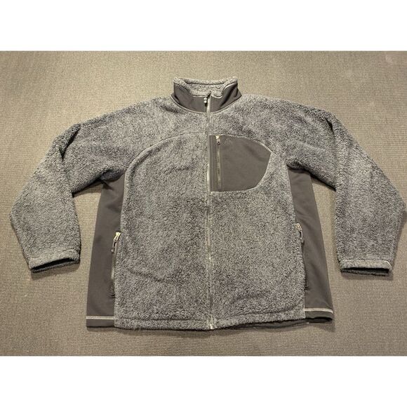 VTG Nike ACG‎ Men's Deep Pile Sherpa Full Zip Jacket Gray/Black Size Large - Picture 1 of 5